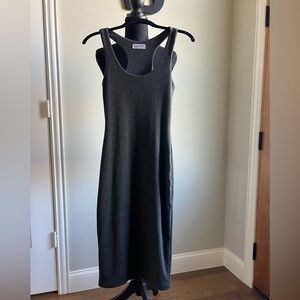 Popular 21 Grey Ribbed Racerback Midi Dress Size Small